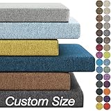 Custom Size Bench Cushions for Indoor/Outdoor Use, Ideal for Window Seat, Bay Window, Piano Bench & Patio Furniture Waterproof, Fade-Resistant, High-Density 75D Sponge, Non-slip, Removable Cover