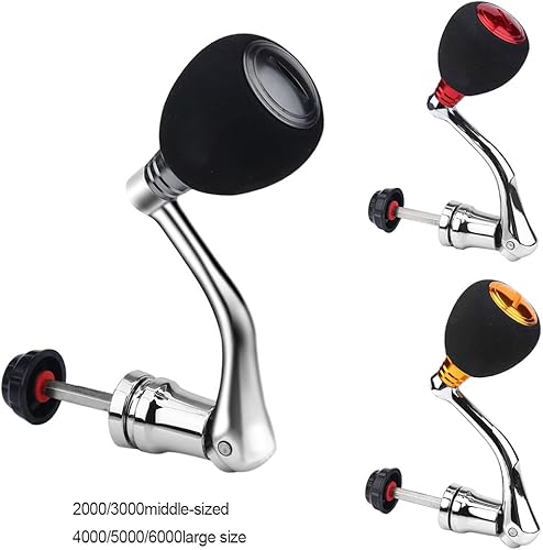 Miniatura 8 de Carrete de repuesto de metal Power Handle Grip Metal Rocker Arm Grip Fishing Spinning Reel Handle Grip (4000 & 5000 & 6000 Silverlarge) Shakespeare