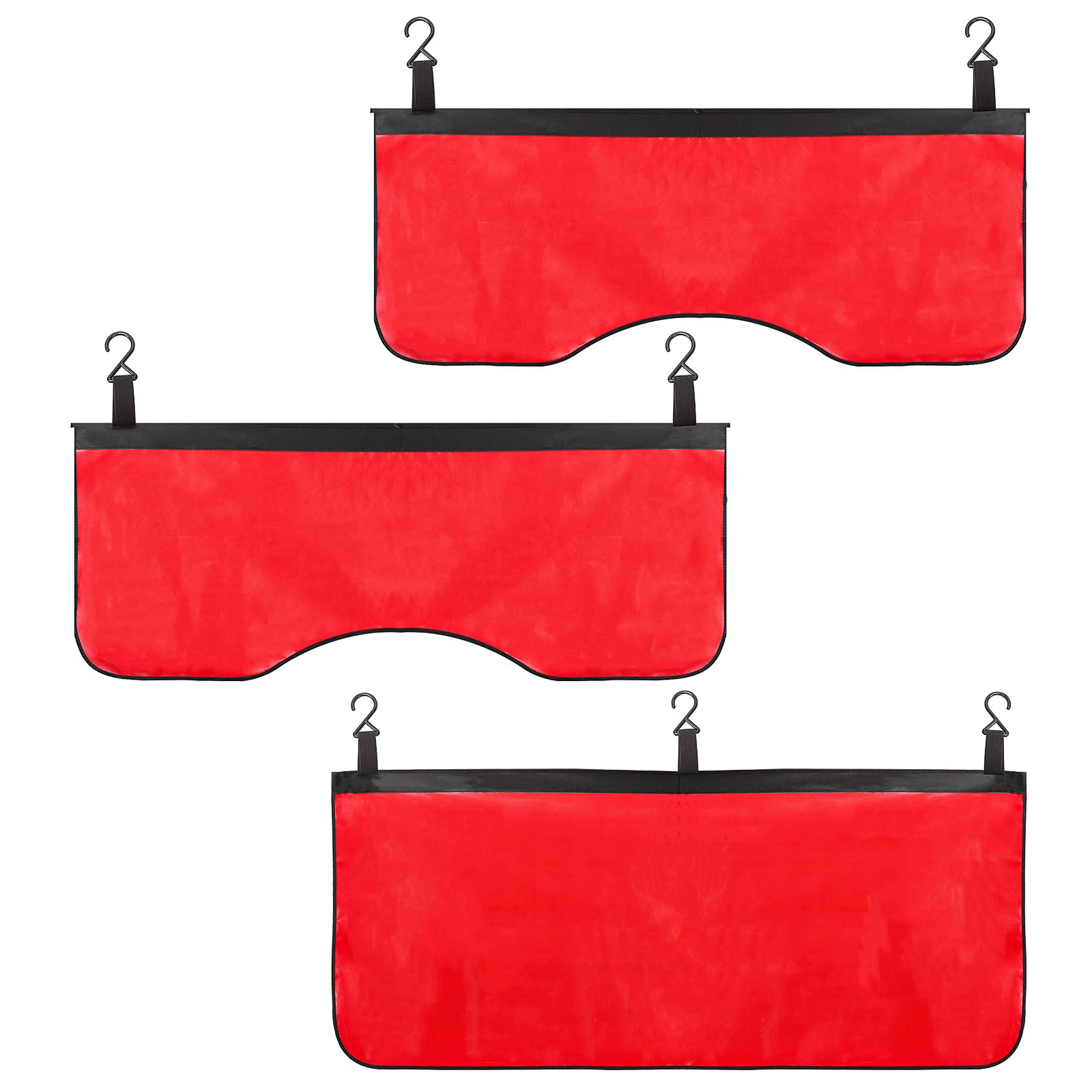 Keadic 3Pcs Automotive Magnetic Fender Cover with Hooks, Microfiber Leather Protector Gripper Front/Left/Right Mat Pad for Car Repairing Work (Red)