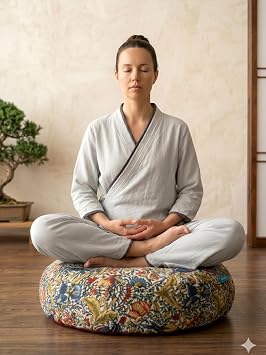Karabu day Kabu u Dolgulu Meditasyon Minderi, Geni  Yoga Minderi, Premium Italyan Kuma  K l f, Huzur Bah esi