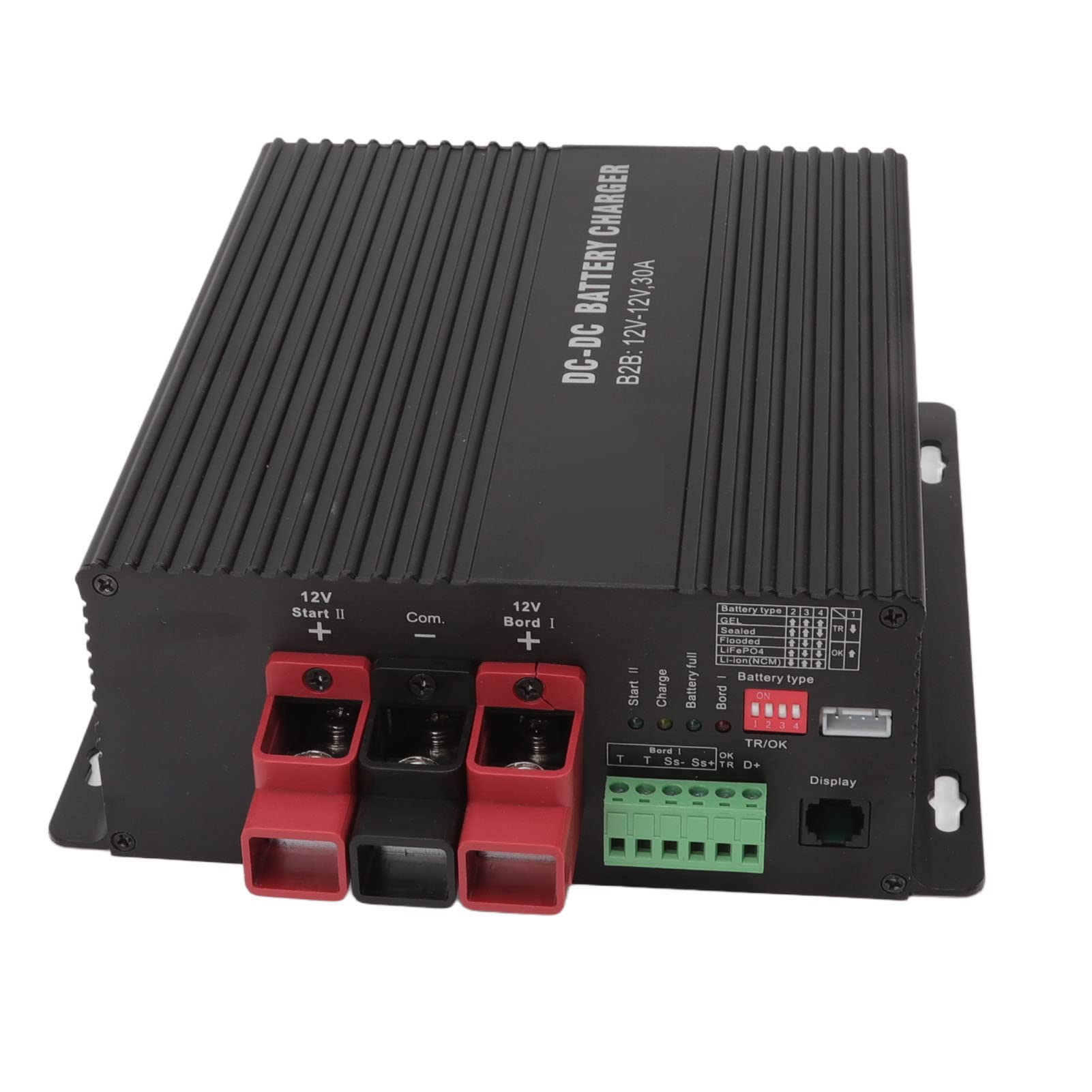 Fafeicy Ładowarka DC na DC 12V 30A Kontroler Słoneczny ze Stopu Aluminium z Połączeniem Aplikacji Mobilnej do ładowania Akumulatora Samochodowego RV Marine B2B1230 (B2B1230)