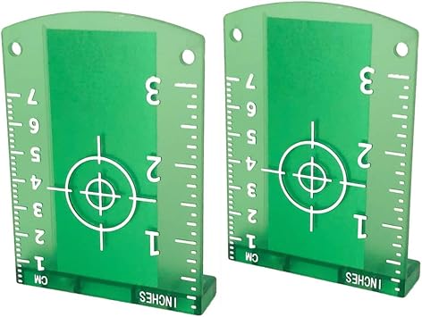 Laser Targets, 2 Pack Magnetic Floor Laser Targets Card Plate for Green Beam Laser Level