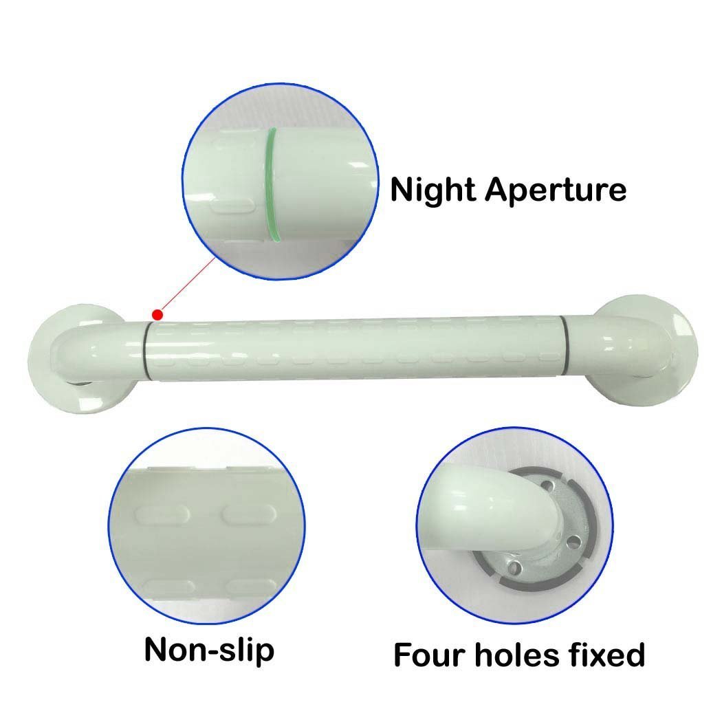 304 - Barra de acero inoxidable para baño, bañera, ducha, mango antideslizante, para niños mayores y mayores (60 cm), color blanco