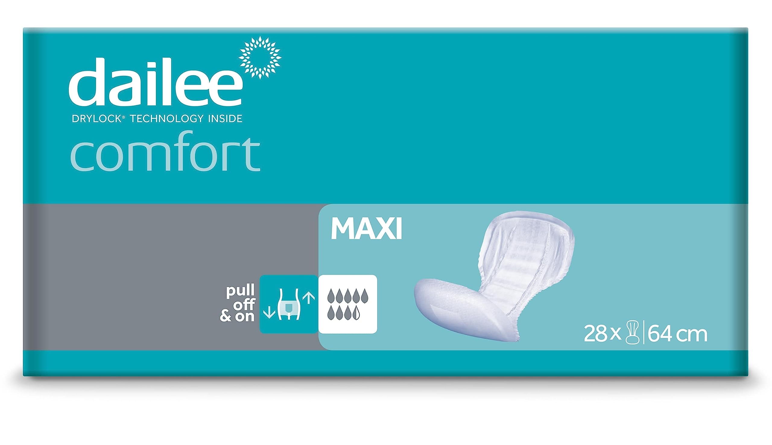Dailee Comfort Maxi - Starsze Pieluchy 112x - Prostokątna Pieluszka - Nietrzymanie Moczu 8,5 Krople - Wygodne Ochronne Delikatne