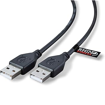 rhinocables USB 2.0 A Male to A Male Cable Lead for High-Speed Data Transfer — 5m (Black)