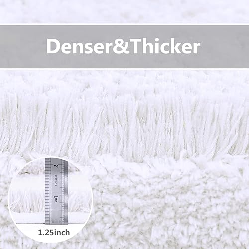 Miniatura 5 de VANZAVANZU Alfombra de contorno de inodoro de 20 x 24 pulgadas, en forma de U, ultra suave y antideslizante, absorbente, esponjosa, de microfibra