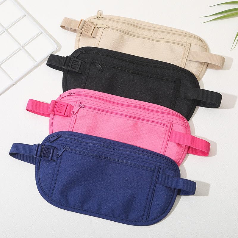 Podróżna saszetka biodrowa dla kobiet mężczyzn Bezpieczeństwo Pasek na pieniądze Etui paszport Running Fanny Ukryty portfel Torba klatkę piersiową telefon(4 Color)