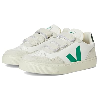 VEJA Kids Small V 90 Origanically Traced Leather (Little Kid/Big Kid) Kids Shoes Extra White/Emeraude