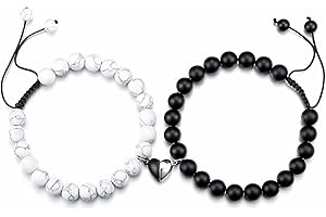 2pcs Couple Bracelets: Crystal Agate and Turquoise for Him and Her