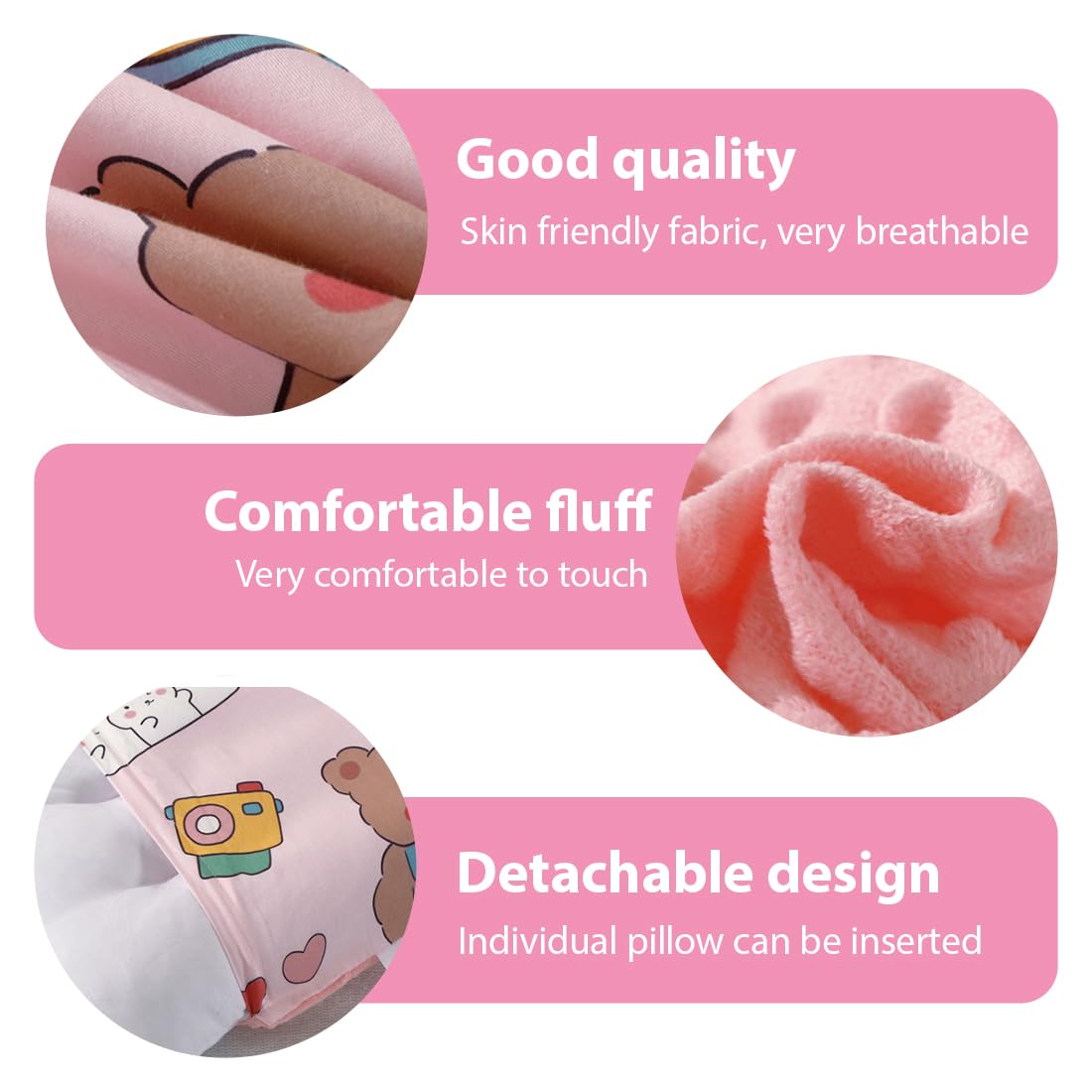 Federa cuscino per bambini 100% cotone 30x50cm 2 pezzi
