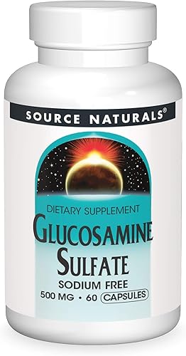 Source Naturals Sulfato de glucosamina, sin sodio 500 mg para apoyo articular - 60 Cápsulas