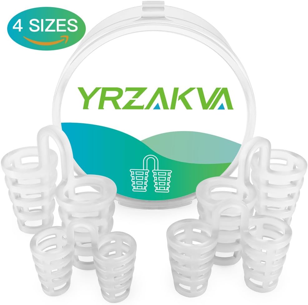Anti Snoring Solution Device Ease Breathing Sleep Relief Snoring Aids Natural and Comfortable Snore Stopper For Men Or Women Set of 4 Sizes with Case