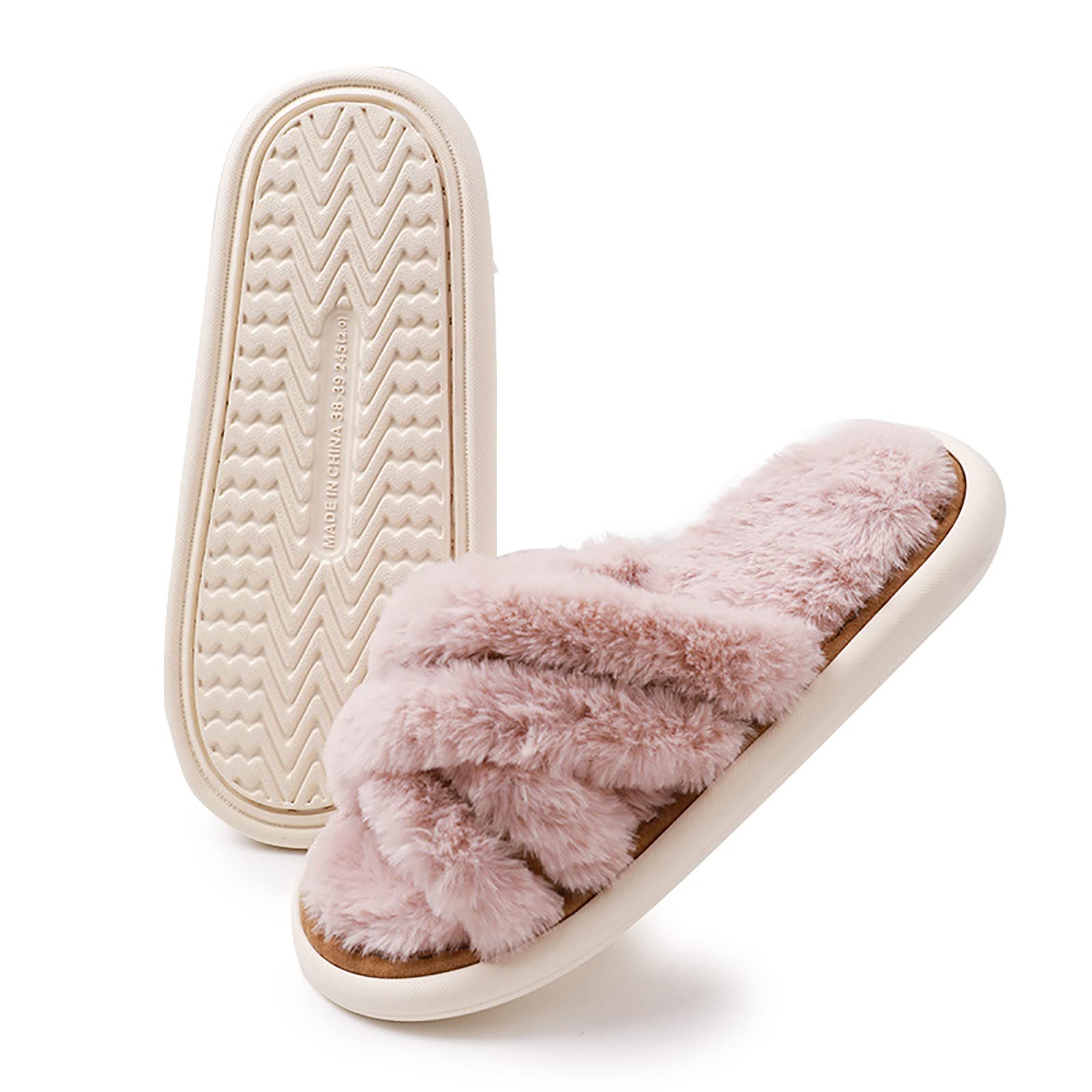 Generic Pantofole Peluche Donna Ciabatte da Casa Comode Invernali Scarpe Sandali Slippers Pantofole da Donna Memory Foam Ciabatte Invernali