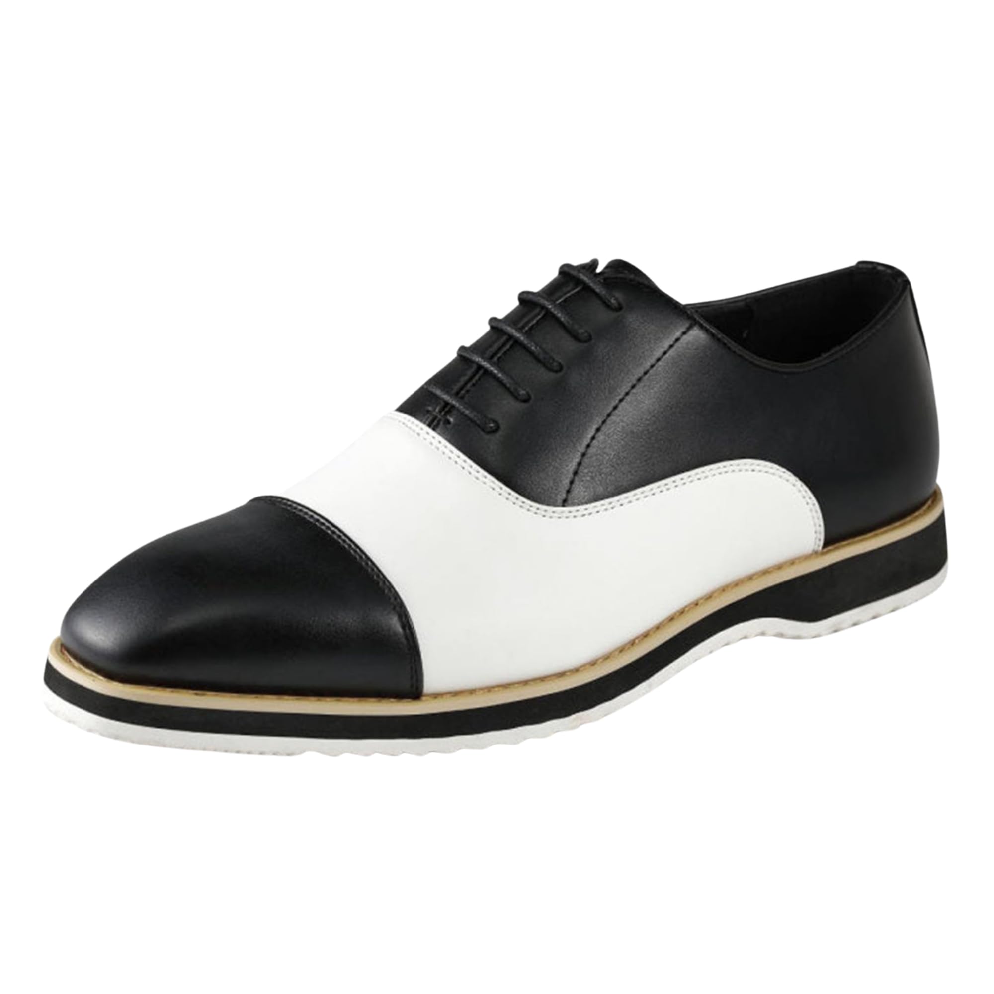 Amali Oxford Dress Shoes for Men with Textured Cap Toe Mens Oxford Shoes Made from Premium PU Leather