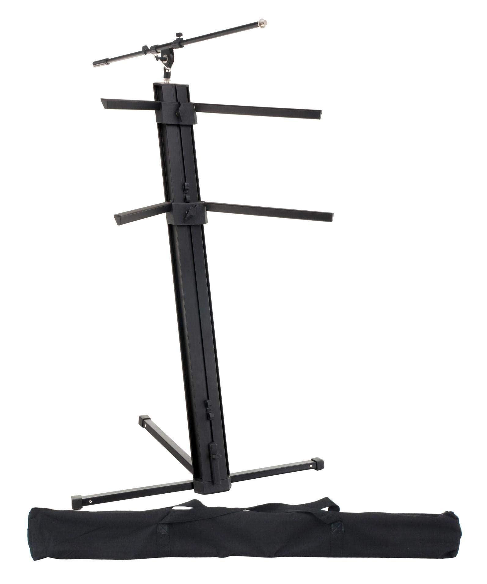 Classic Cantabile Support Clavier KS-100 Noir avec Microperche et Housse de Transport