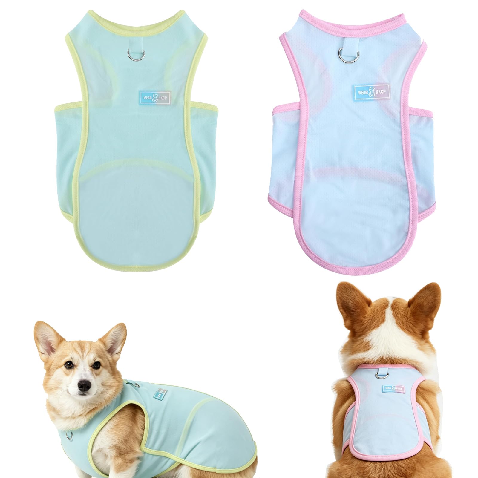 2Pack Dog Cooling Vest Quick Dry Breathable Pet Cooling Coat Sun Protection Sleeveless Soft Dog Summer Clothes for Pet Indoor Outdoor Activities (S)