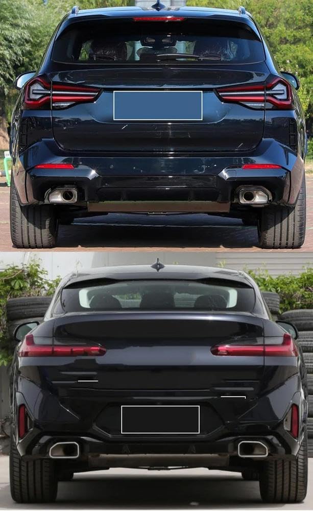 Spare Parts For BMW X3 G01 X4 G02 Sport Square Exhaust Tailpipe Cover Stainless Steel Muffler Decorative Nozzle(Silver)