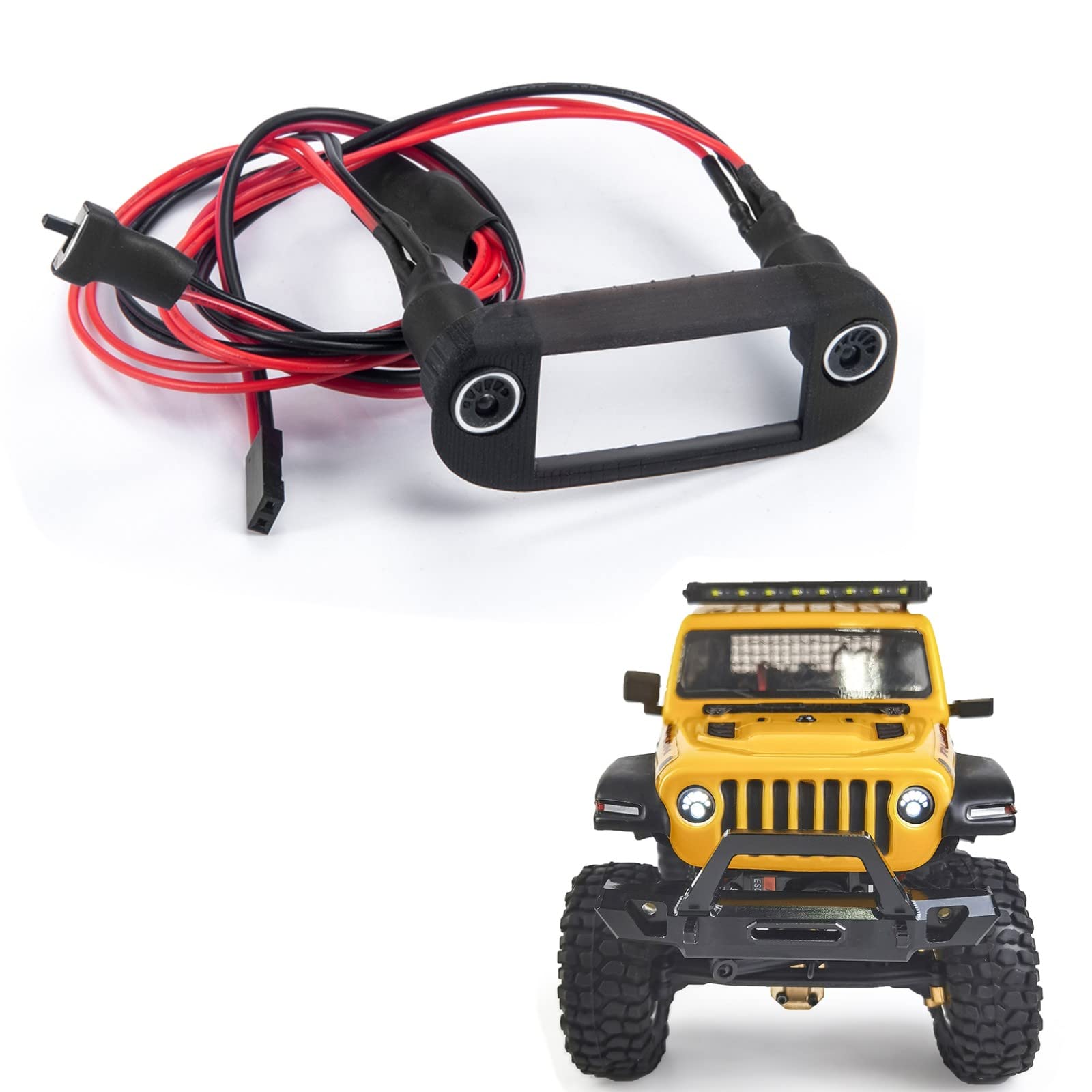 1/24 RC Car Headlight LED Light Set - Angel Eyes Front Lights For Axial SCX24 JLU CRC Crawler Upgrades (Green) - View #9