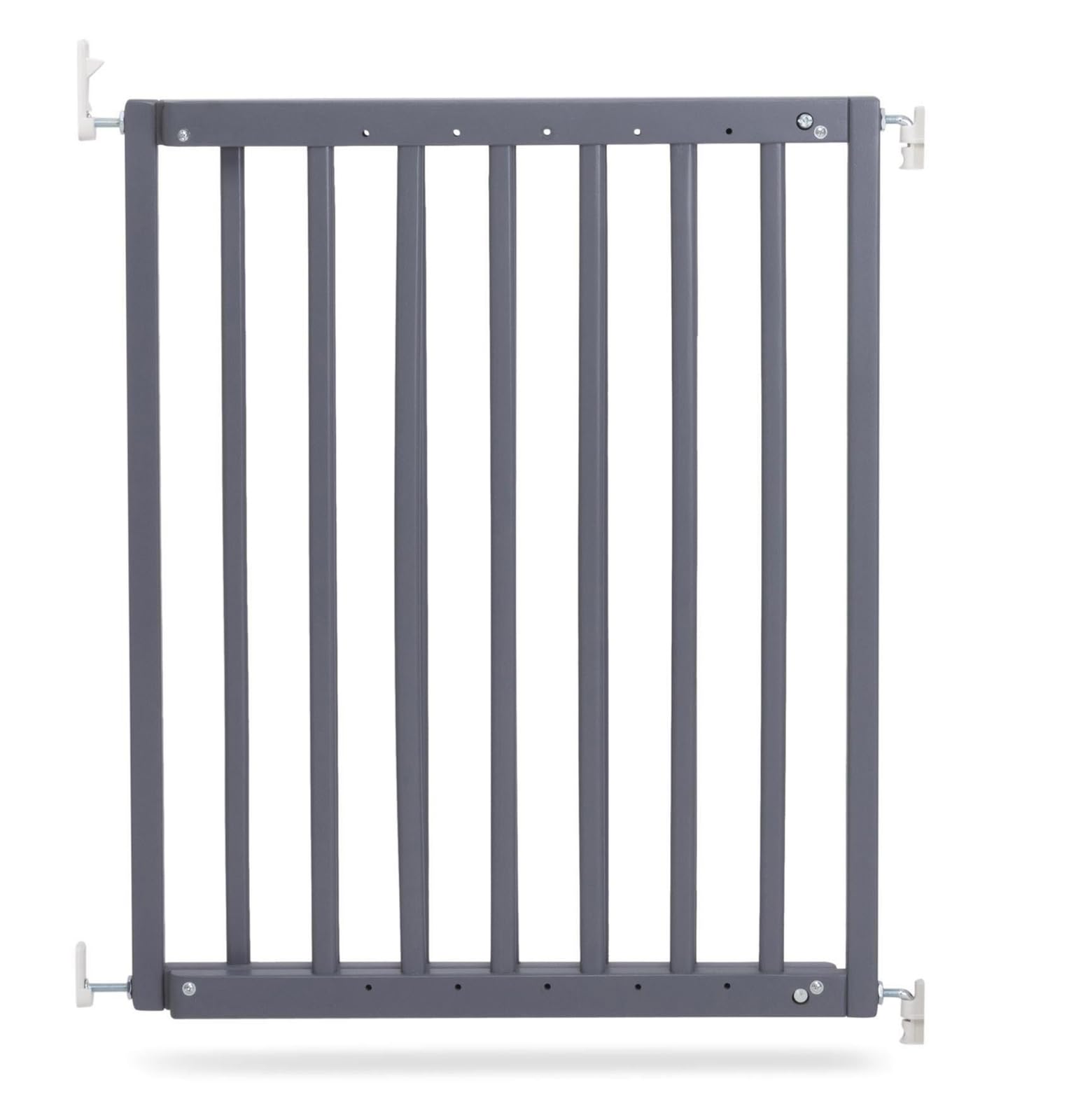 – Chunky Wooden Screw Fit Stair Gate, Grey, 63.5cm - 105.5cm, Wood Baby Gate, Screw Fit Safety Barrier, Stylish Design and Practical Safety Gate, Easy Installation