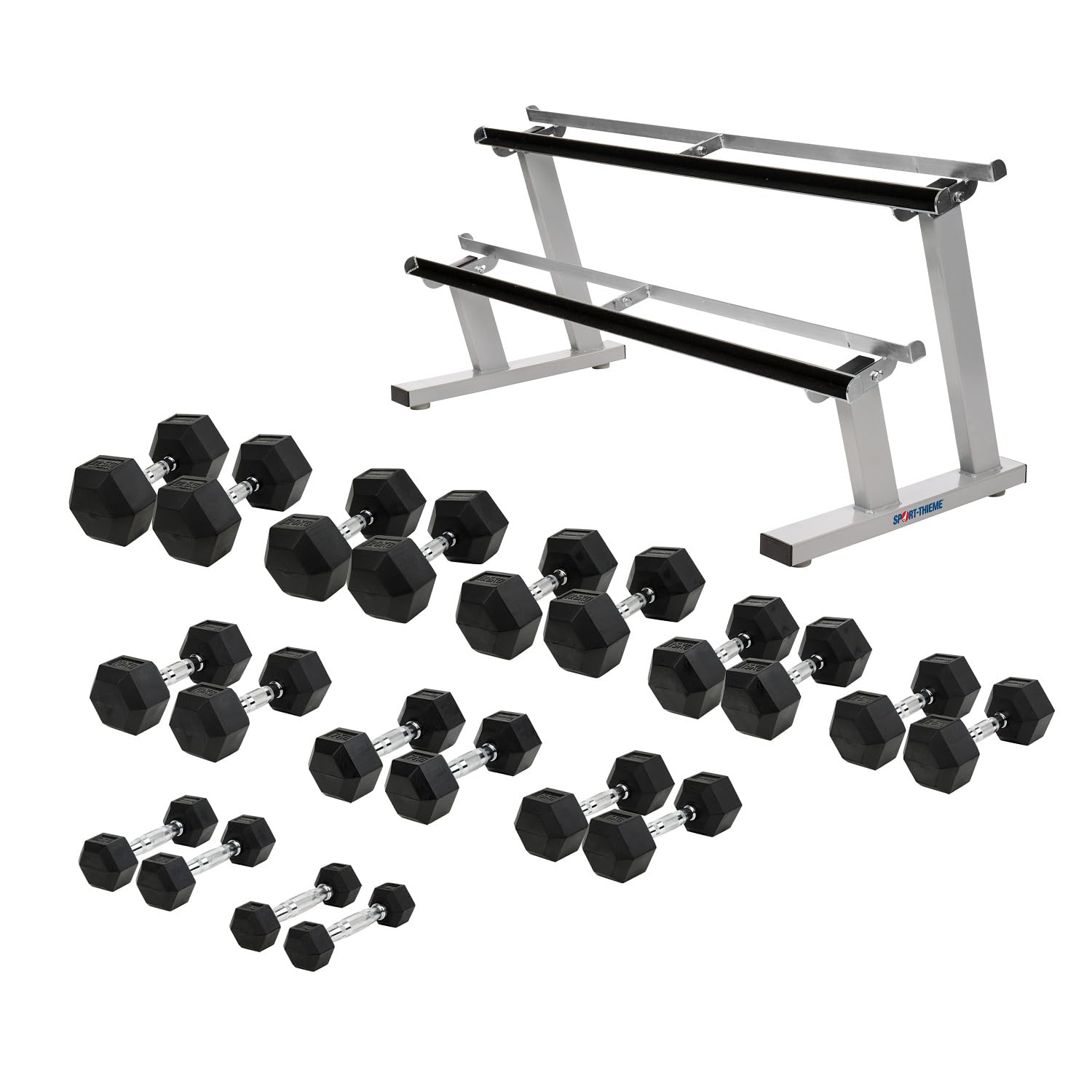 Sport-Thieme Kompakthantel-Set Gummi Hex