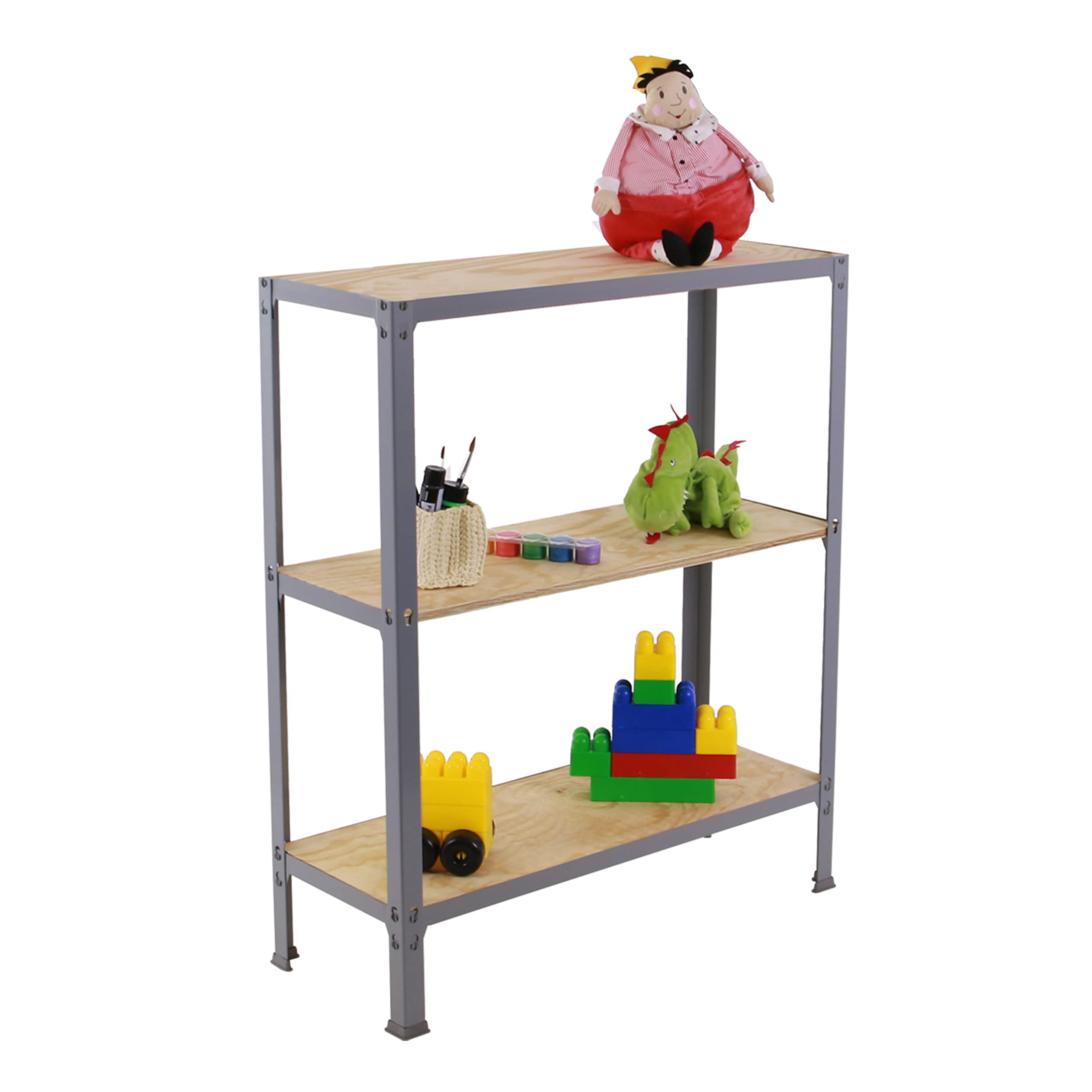 Simon Rack Estanteria metalica sin tornillos SIMONHOME CLICK PLYWOOD MINI 3/300 GRIS/PINO