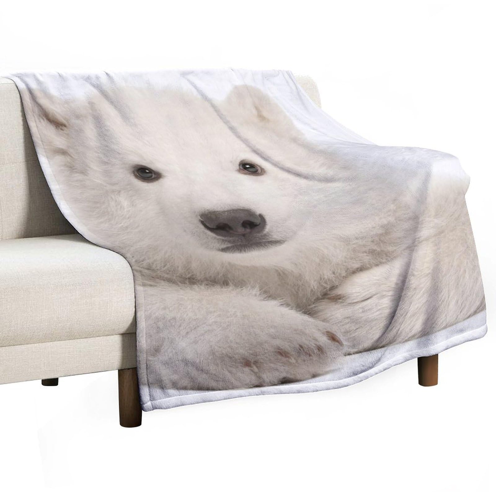 Couverture en flanelle douce motif ours polaire pour des nuits cocooning