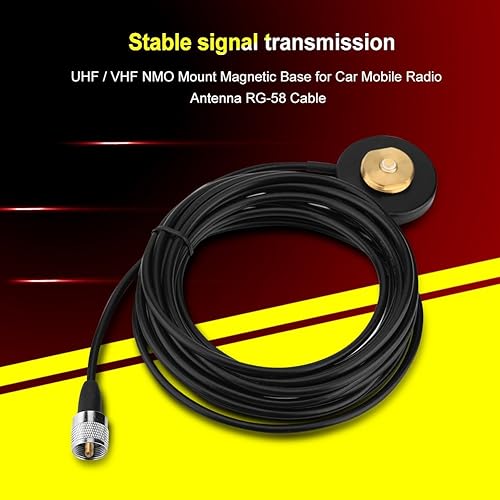 Miniatura 5 de Radio NMO Mount RG-58 Cable Conector Macho Base Magnética Antena para Walkie Talkie Radio de Coche