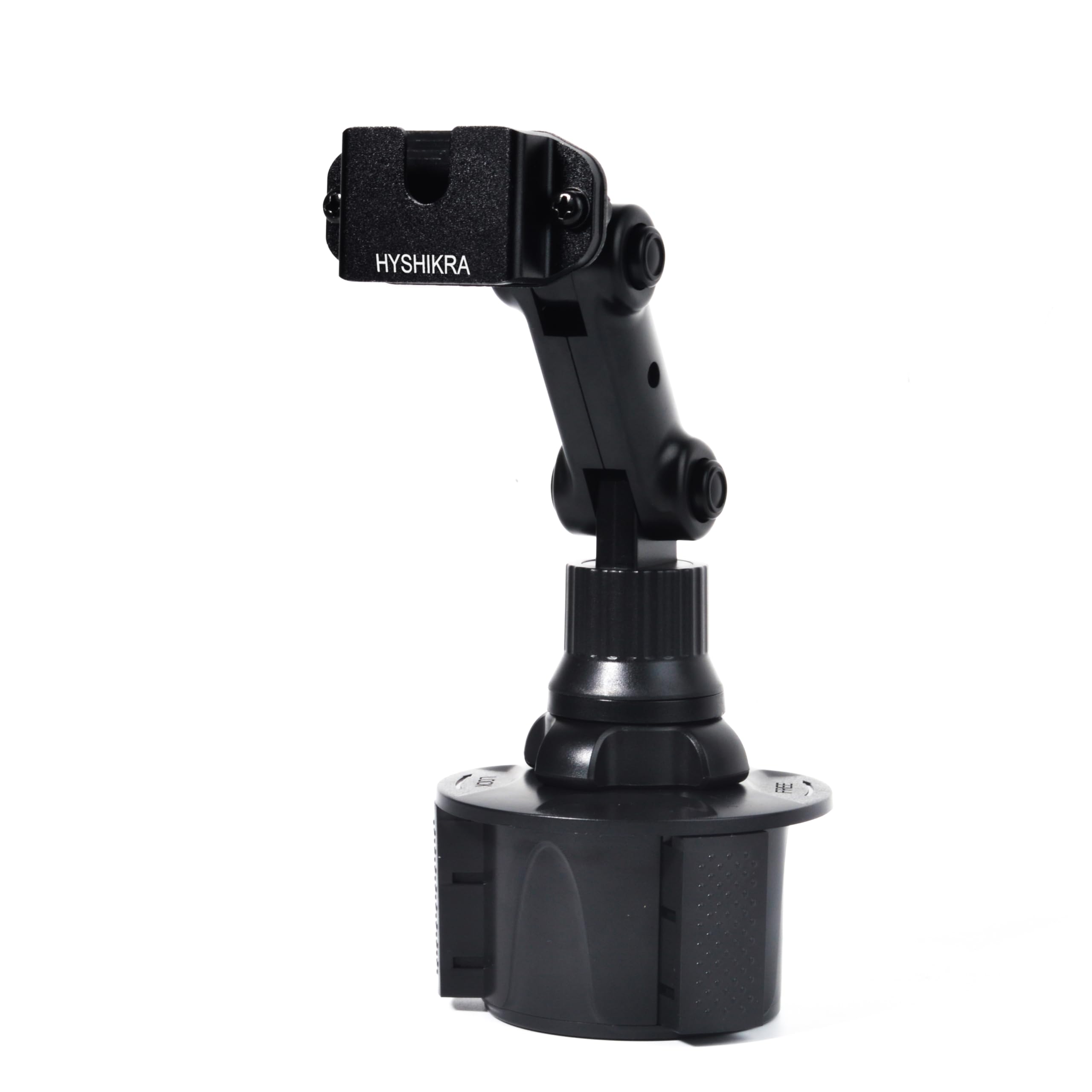 HYSHIKRA Universal Car Cup Holder Mount for Walkie Talkies & Microphones – Heavy-Duty Hands-Free Holder for Round Knob/Clip-On Radios, Two-Way Radios,