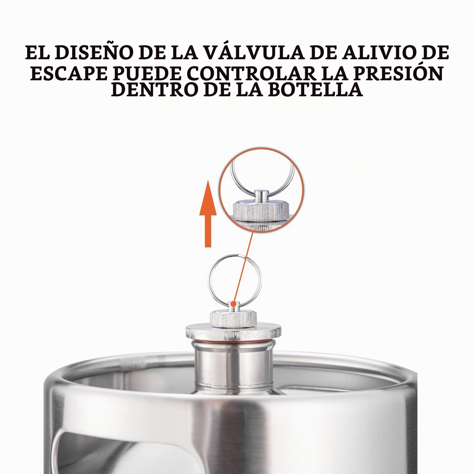 TMCRAFT Barril portátil de acero inoxidable de 5 litros con tapa helicoidal hexagonal para cerveza elaboración casera