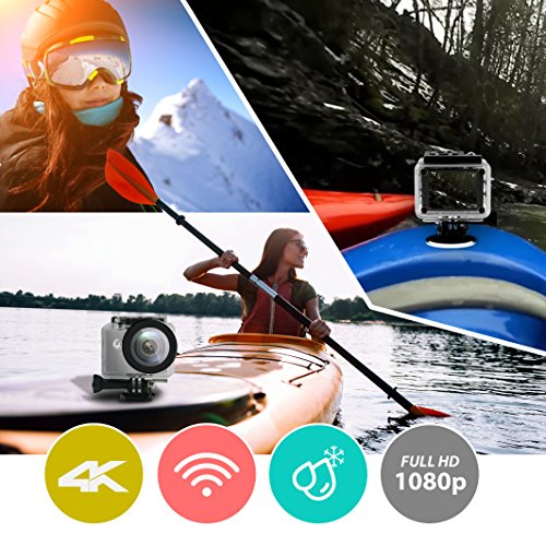 Image of Progear GDV485SL.01 4K 30fps Ultra HD Waterproof Sports Action Camera with Wi-Fi Wireless Connectivity to Smartphone, Fully Submergible Case, Silver