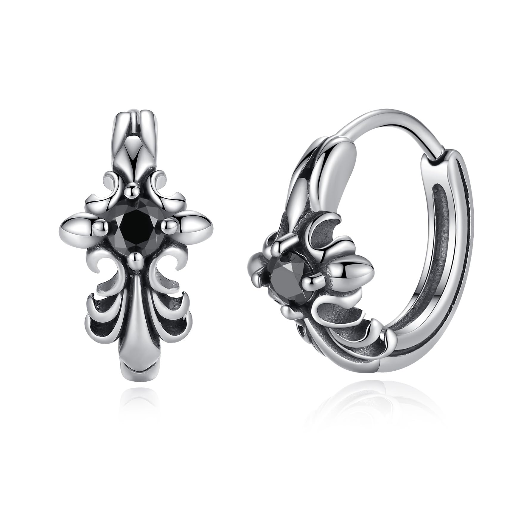 GAVU Vintage Stainless Steel Hoop Earrings for Men