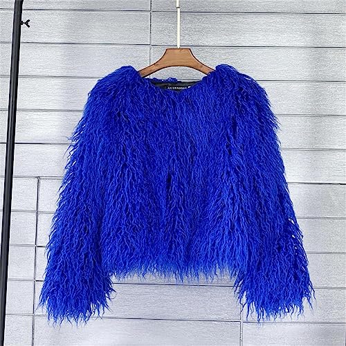 Women Fluffy Faux Fur Warm Jacket Long Sleeve Outwear Parka shaggy Coat2