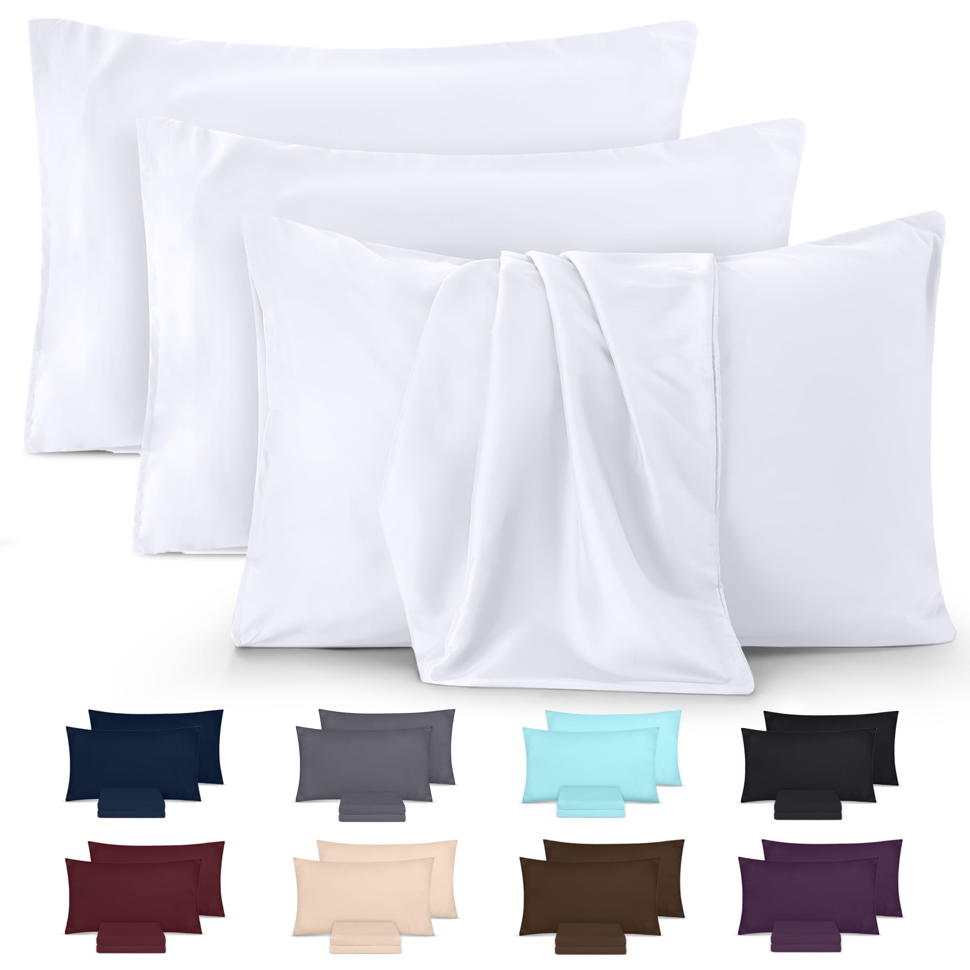 Utopia Bedding - Soft Brushed Microfiber - 100% Polyester - Pillowcase 50 x 75 cm - Set of 4 - Shrinkage and Fade Resistant Pillowcases - White