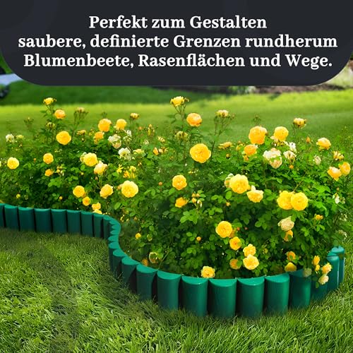 GARDENIX Rasenkante Kunststoff - 2.5m Beeteinfassung Holz, Holzpalisaden Beeteinfassung, Palisaden Beetumrandung, Beetbegrenzung Palisade Anthrazit, Palisade Holzoptik, 10 Module, UV-beständig