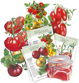 Botanical Interests: Garden Seeds Heirloom Tomato Collection - 6 Individual Seed Packets: Heirloom Seeds Non GMO Organic Varieties: Vegetable Seeds for Planting Outdoors in Your Home Vegetable Garden