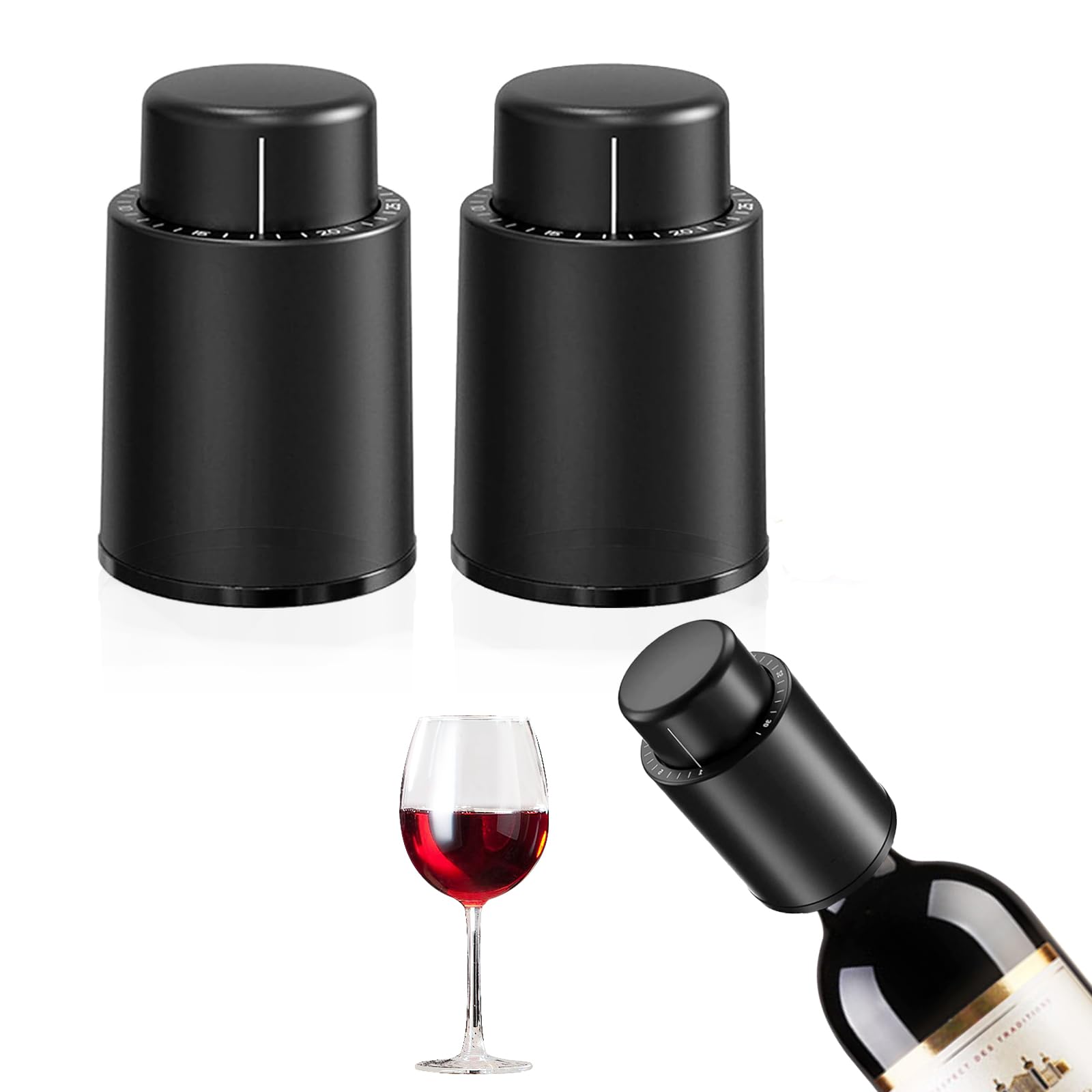 2 Tappi Vino Sottovuoto - Con Timer Per Conservazione Vino E Champagne - Foto 10