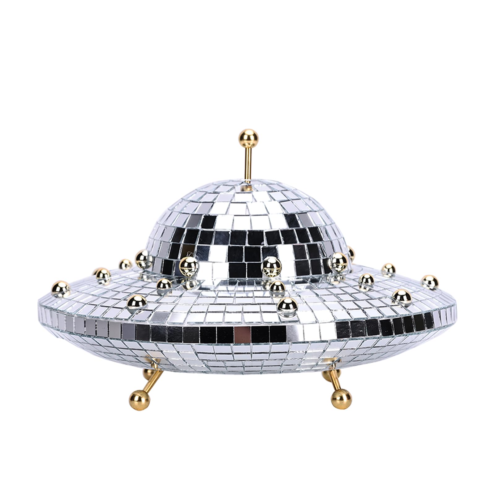XYQXYQ Retro UFO Disco Ball UFO Decor Space-Themed Reflective Disco Lights for Parties, Small Mirror Disco Ball, and Disco Halloween Decorations for Home Or Bar Decoration