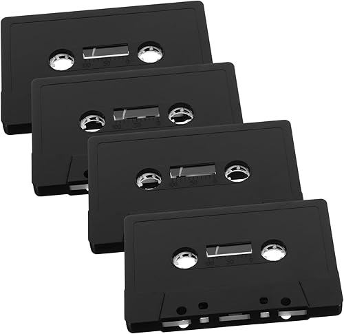 Decoración de pared para bricolaje, 4 unidades, cinta de casete negra, arte de pared, cintas de casete vacías vintage para decoración de estilo