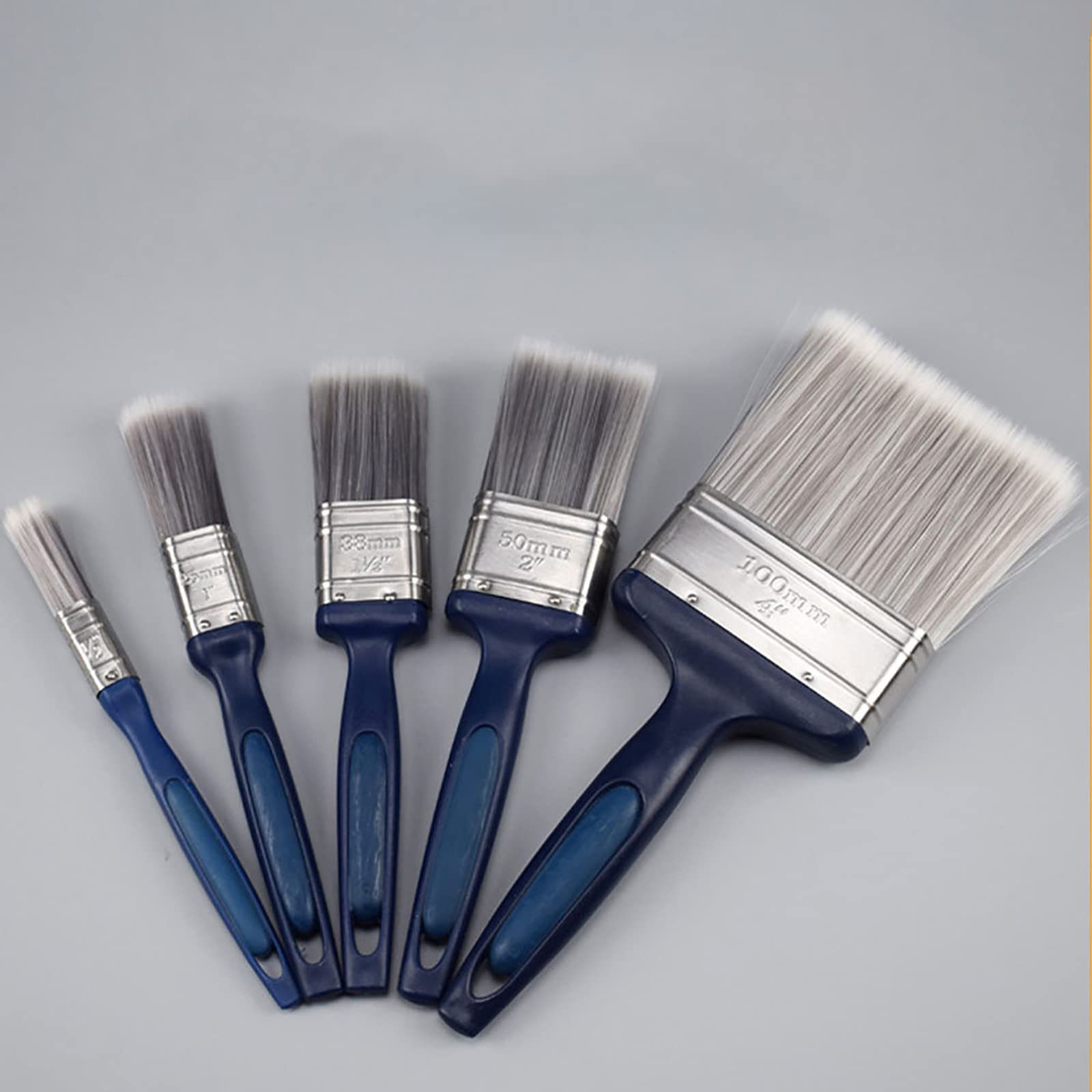 Pinceles de Pintura, Pinceles para decoración, Cabezales de Pincel para Muebles, Paredes, techos y Pintura de Detalles, 1/5 Pulgadas, 1.5 Pulgadas, 1.5 Pulgadas, 2.0 Pulgadas, 4 Pulgadas, 5 Unidades