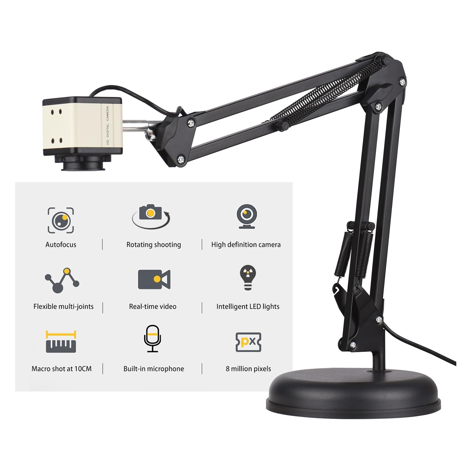 Cámara y cámara web con escáner de documentos 2 en 1, cámara web con escaneo automático HD A3 de 8 megapíxeles for enseñanza en línea en el aula de profesores