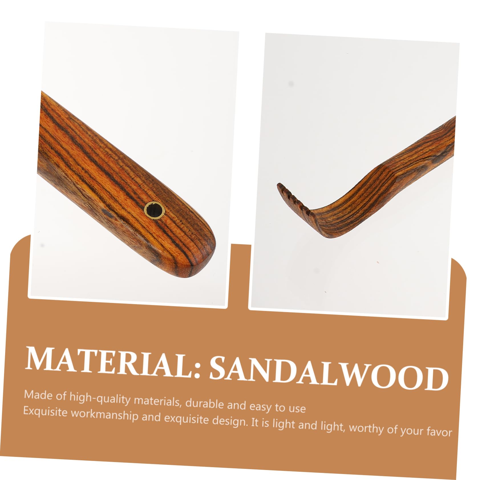SHERCHPRY 3 Piezas cosquillas rascador de espalda extensible masaje muscular raspador dedos masajeador de palmadas en la espalda conveniente rascador Sándalo Brown