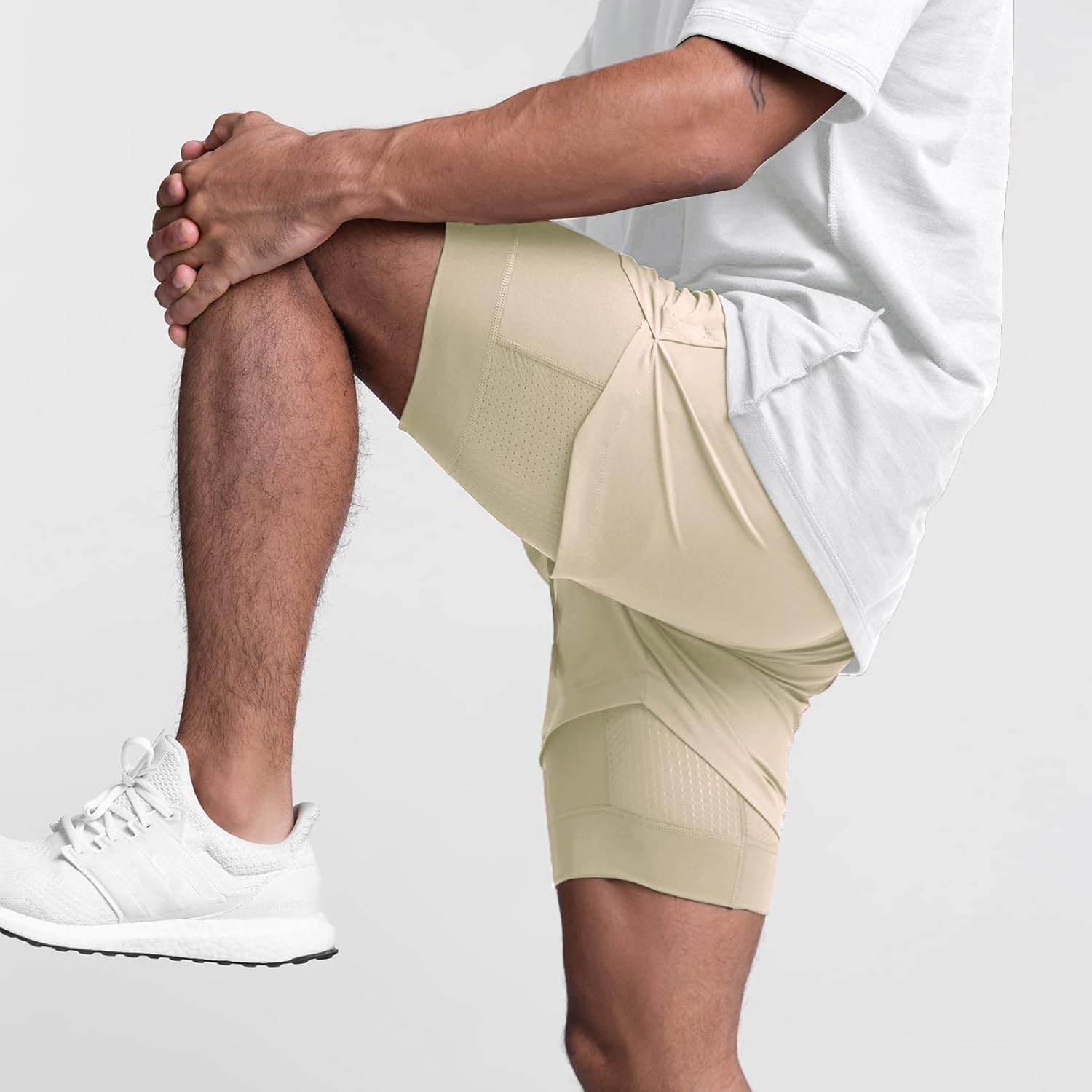 DIOTSR Mens 2 in 1 Running Workout Shorts for Men Lightweight Training Shorts Quick Dry Gym Shorts with Phone Pocket - Image 4