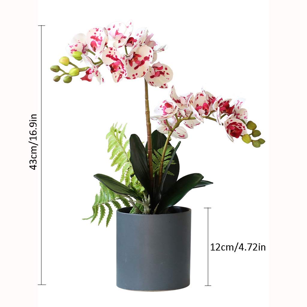 Composizione di Fiori Artificiali di Phalaenopsis, Orchidee Artificiali in Vaso, pianta di Fiori Artificiali per Matrimoni, Feste e Decorazioni per la casa. Decoraz