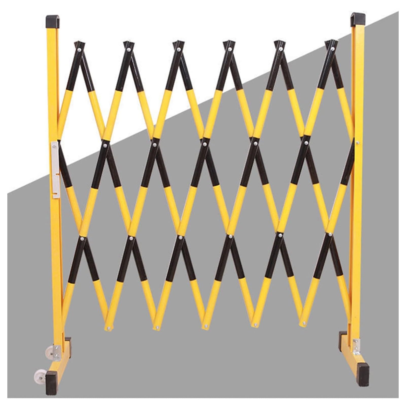 WQPMNYG Security Barrier,Retractable Safety Fence with Wheels, Movable Isolation Guardrail, Folding Warning Barrier for Events, Construction Sites, Schools - 9.8ft Length (L300cm)