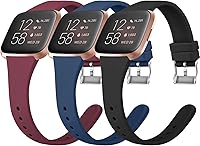 Vista 11 de Tobfit Pack 3 bandas delgadas compatibles con Fitbit Versa 2 Bands/Fitbit Versa/Fitbit Versa Lite/SE, pulsera de repuesto de silicona para hombres
