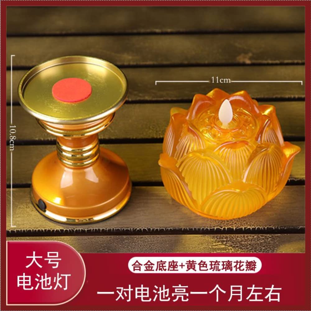XIALON 1 Pair 19cm LED Supply Buddha Lamp Lotus Lamp Buddha Front Lamp Electronic Candle Lamp Permanent Light