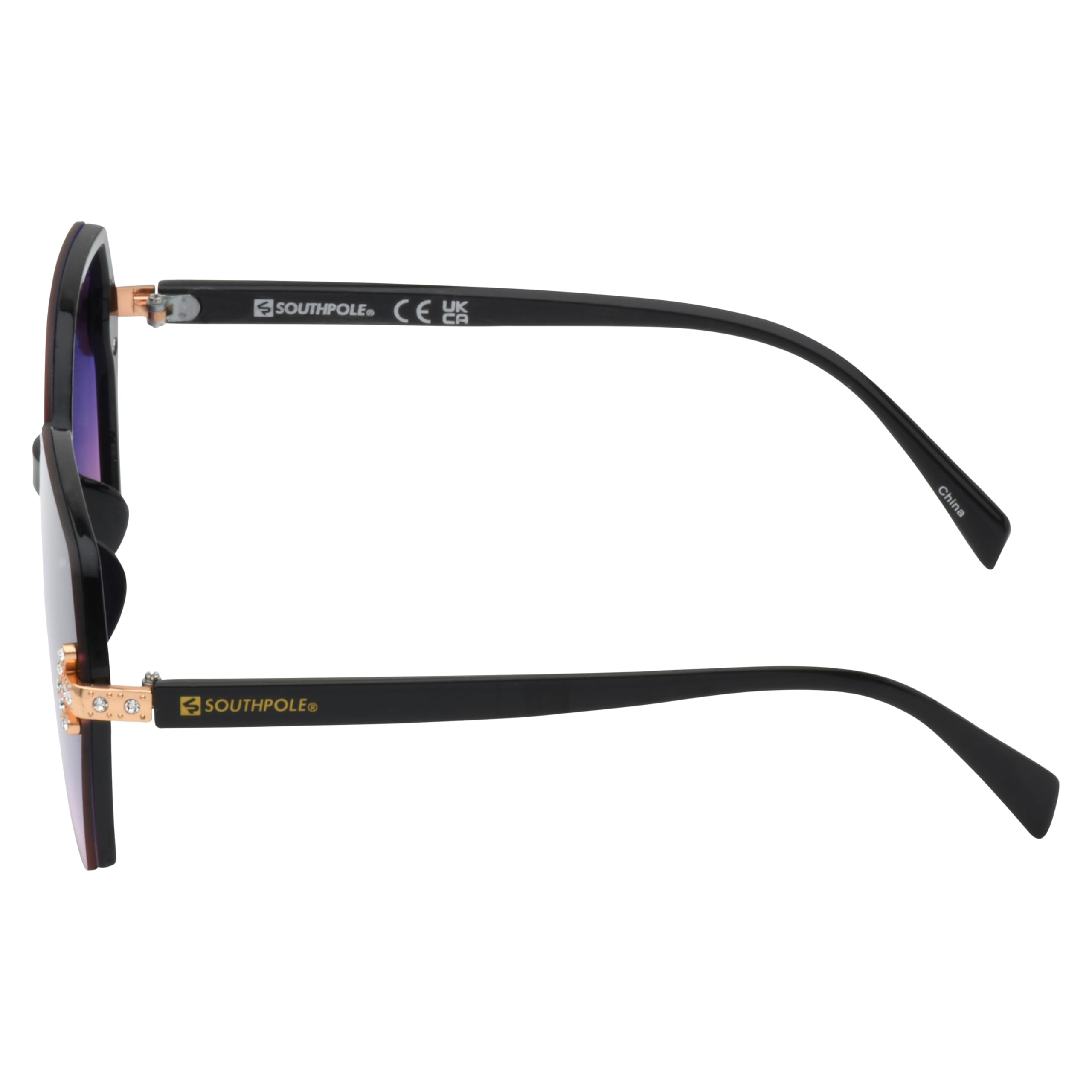 Southpole Damskie geometryczne sześciokątne okulary przeciwsłoneczne, czarne, 63 mm