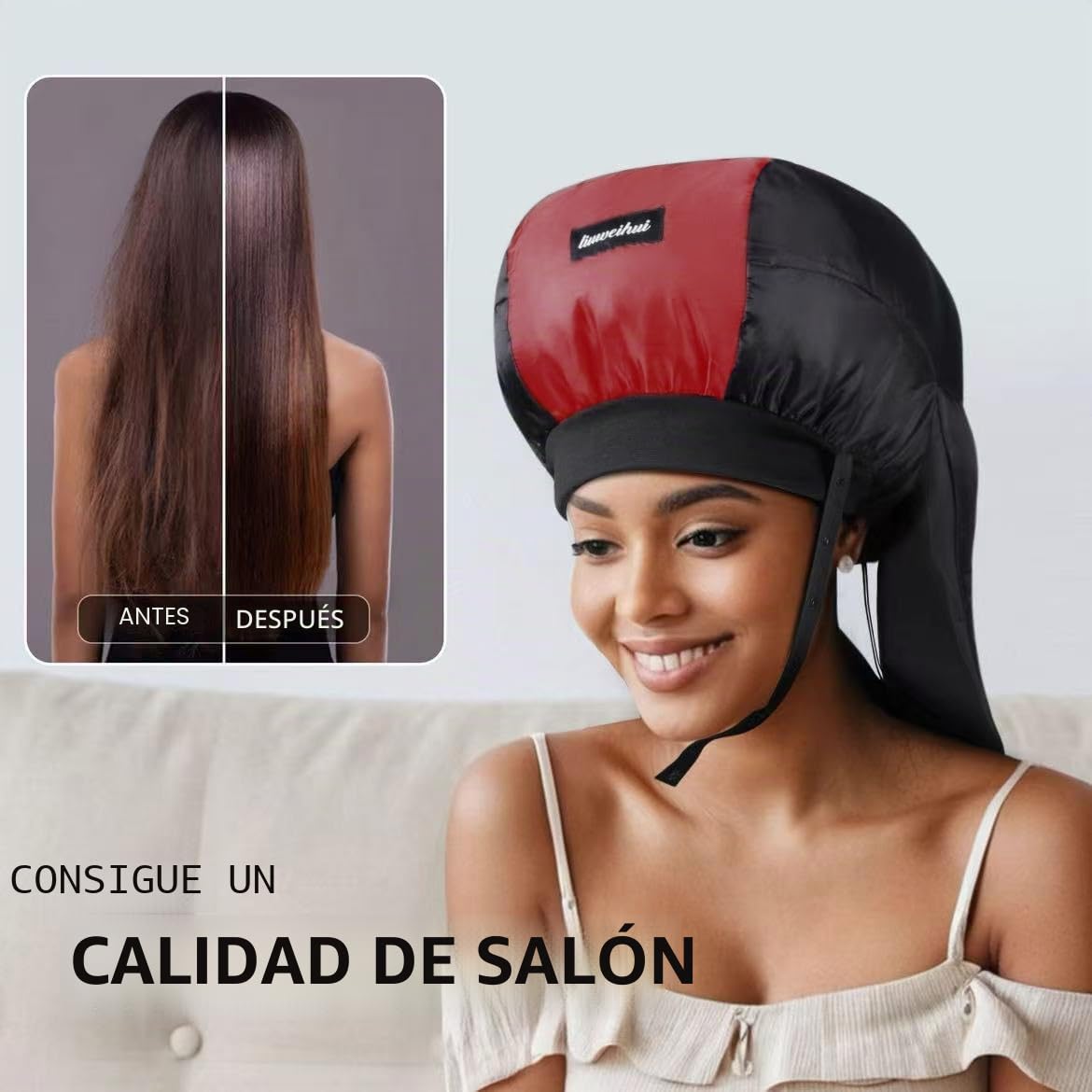 Secador de pelo con capucha, difusor de pelo ideal para cabello rizado, tu solución definitiva - Gorro de secado de gran capacidad para un peinado rápido de rizos