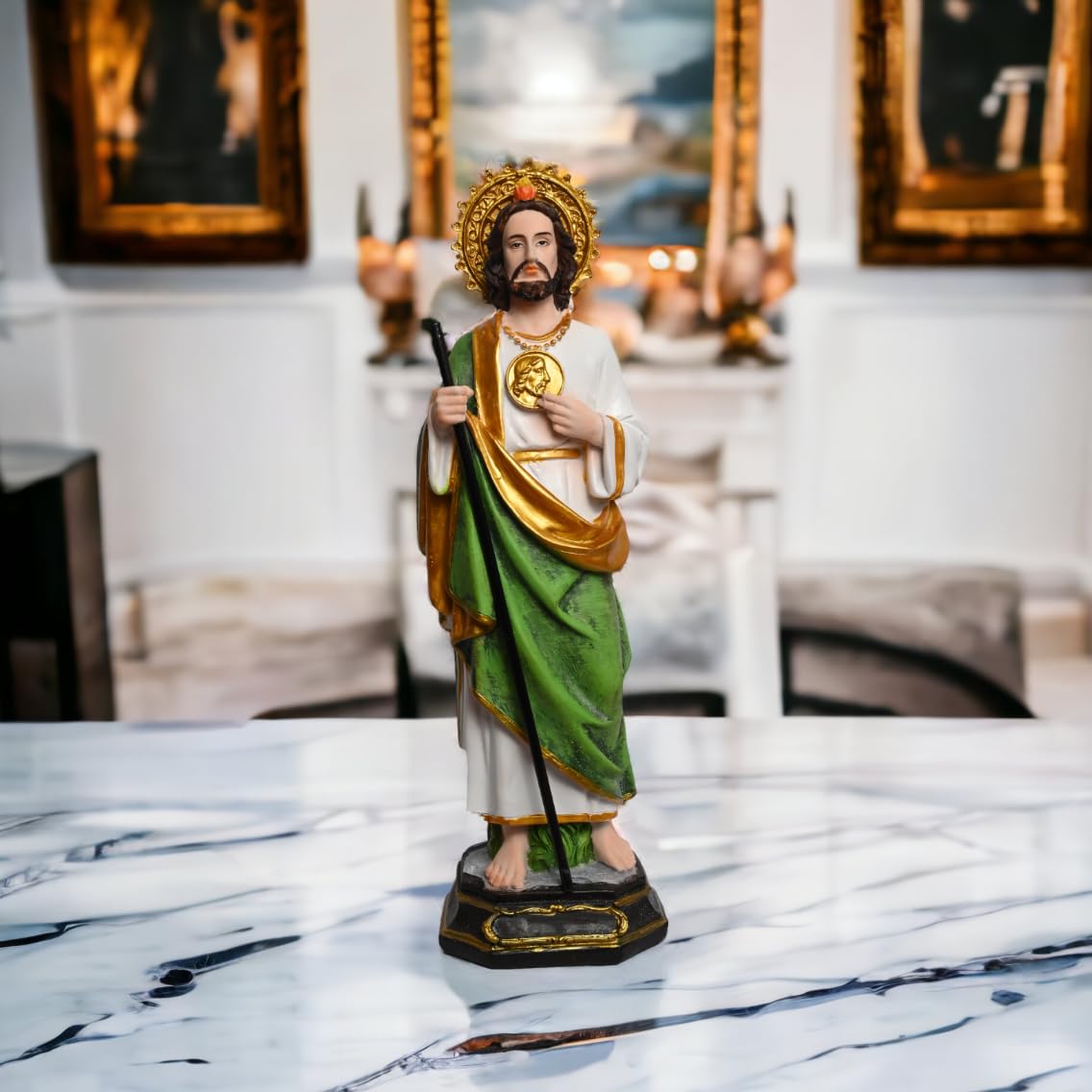 KariGhar Resin St.Jude The Apostle,Jude of James, Jude Thaddaeus Lebbaeus Catholic Idol Perfect for Home, Altar, Housewarming, Multicolour 12 Inch