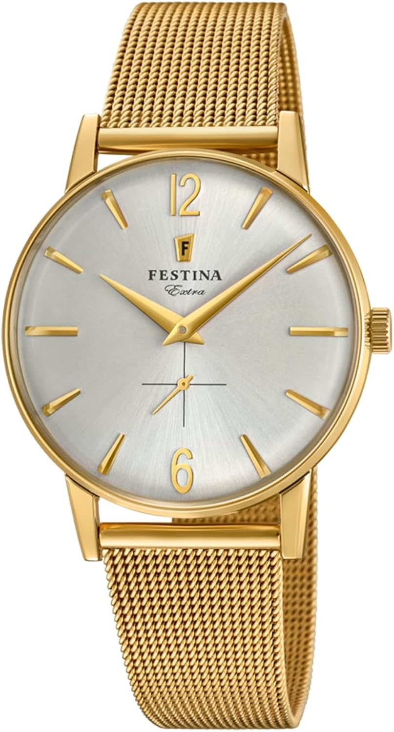 Festina Orologio Analogico Unisex con Cinturino in Placcato in Acciaio Inox F20253/1 Festina Orologio Analogico Unisex con Cinturino in Placcato in Acciaio Inox F20253/1